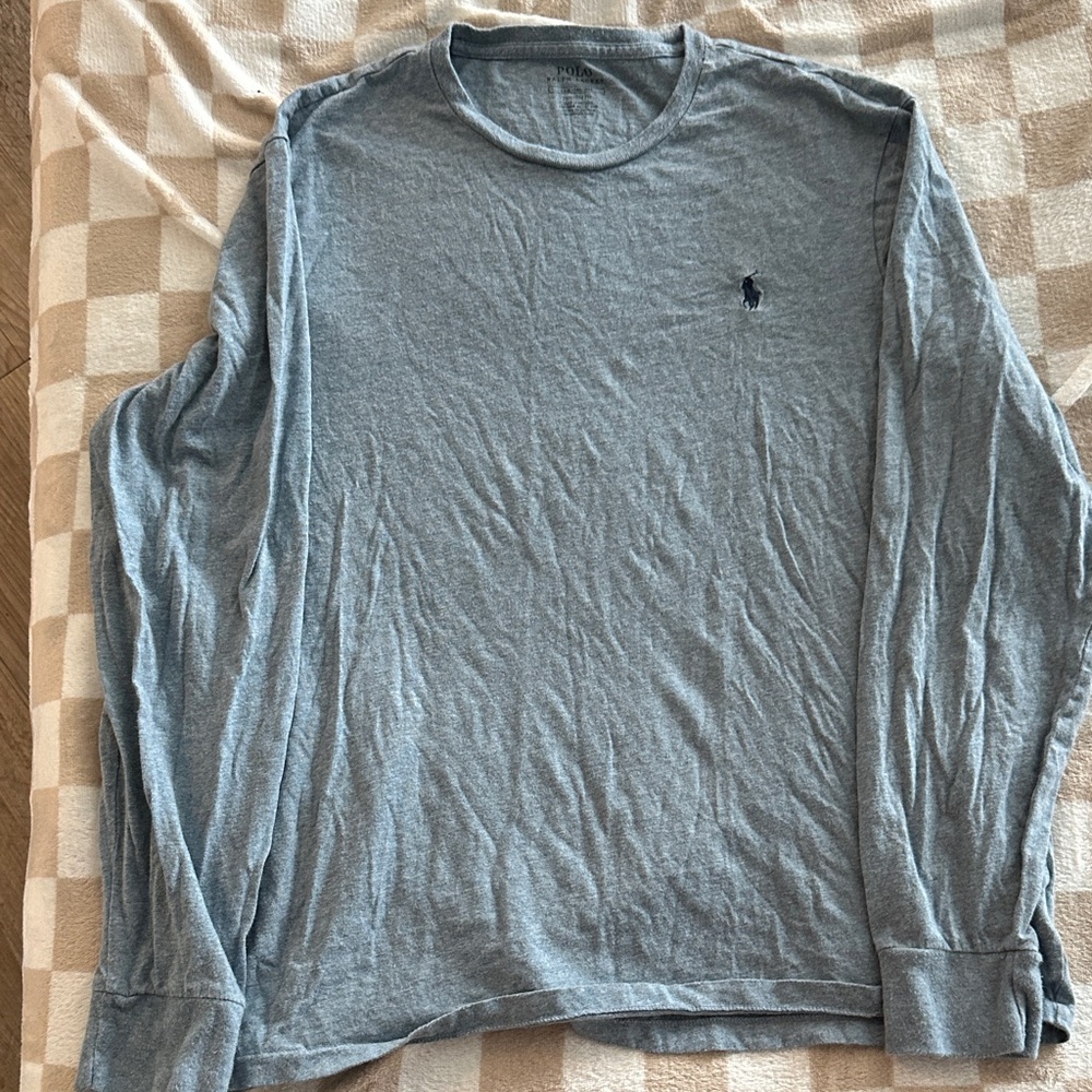 Polo by Ralph Lauren Men's Heather Gray Long Sleeve Tee